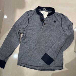 VINTAGE Abercrombie Long-Sleeve Henley Shirt - Blue